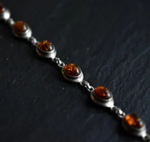 Vintage Baltic Amber Silver Sterling 925 Bracelet