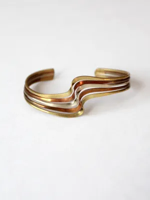 vintage mixed metal cuff bracelet