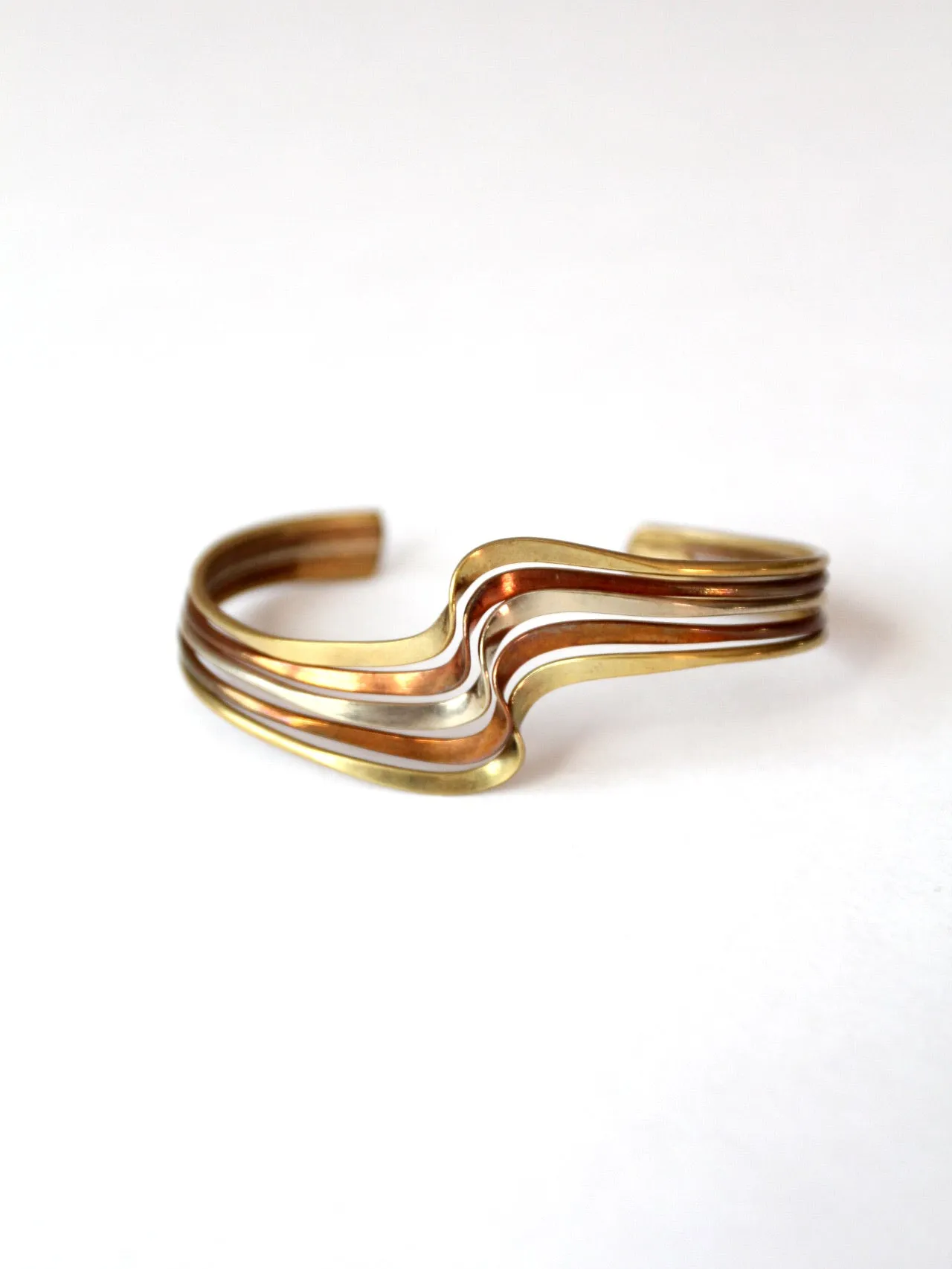 vintage mixed metal cuff bracelet