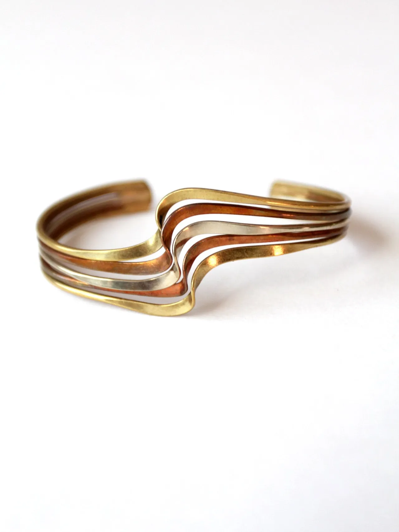 vintage mixed metal cuff bracelet