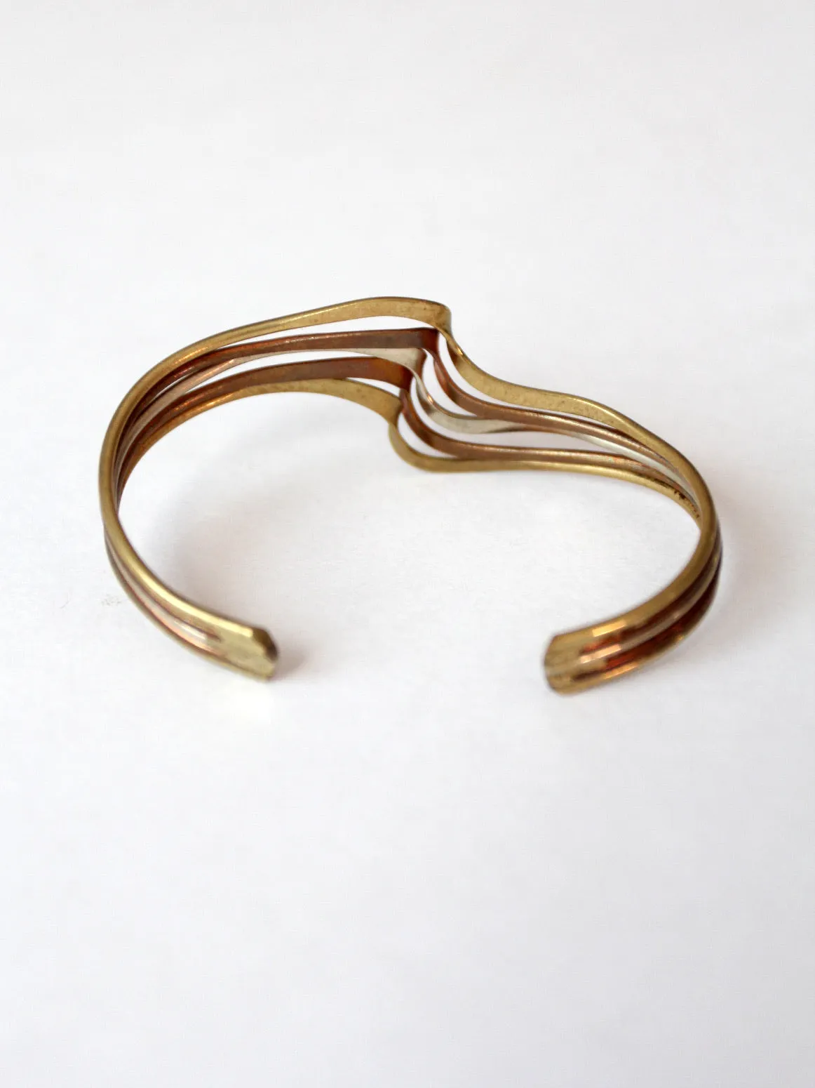 vintage mixed metal cuff bracelet