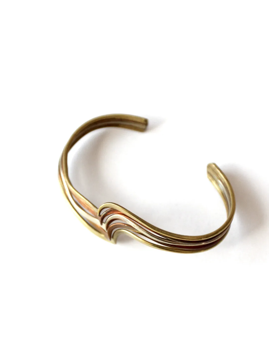 vintage mixed metal cuff bracelet