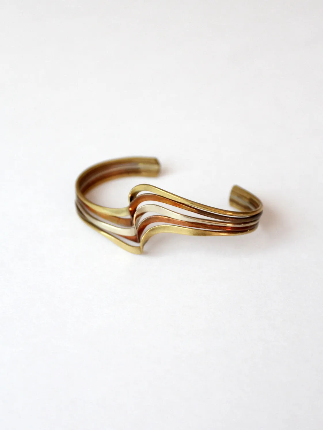 vintage mixed metal cuff bracelet