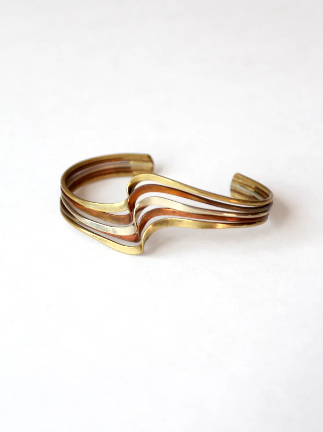 vintage mixed metal cuff bracelet