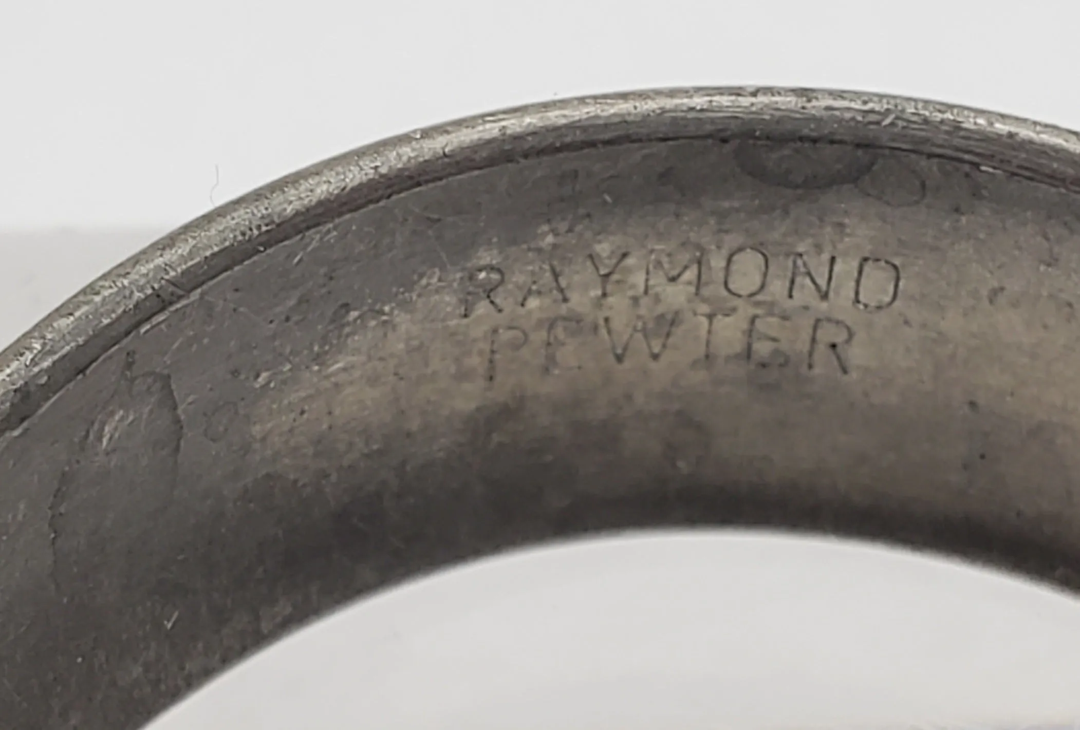 Vintage Raymond Pewter Monogrammed Cuff Bracelet "Phyllis"