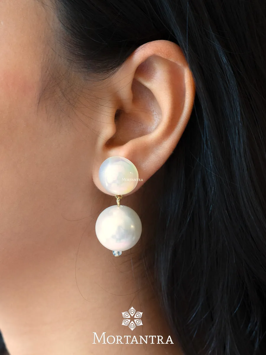 White Color Gold Plated Earrings - CSTEAR228A