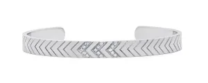 White Gold Tri-Diamond Chevron Cuff