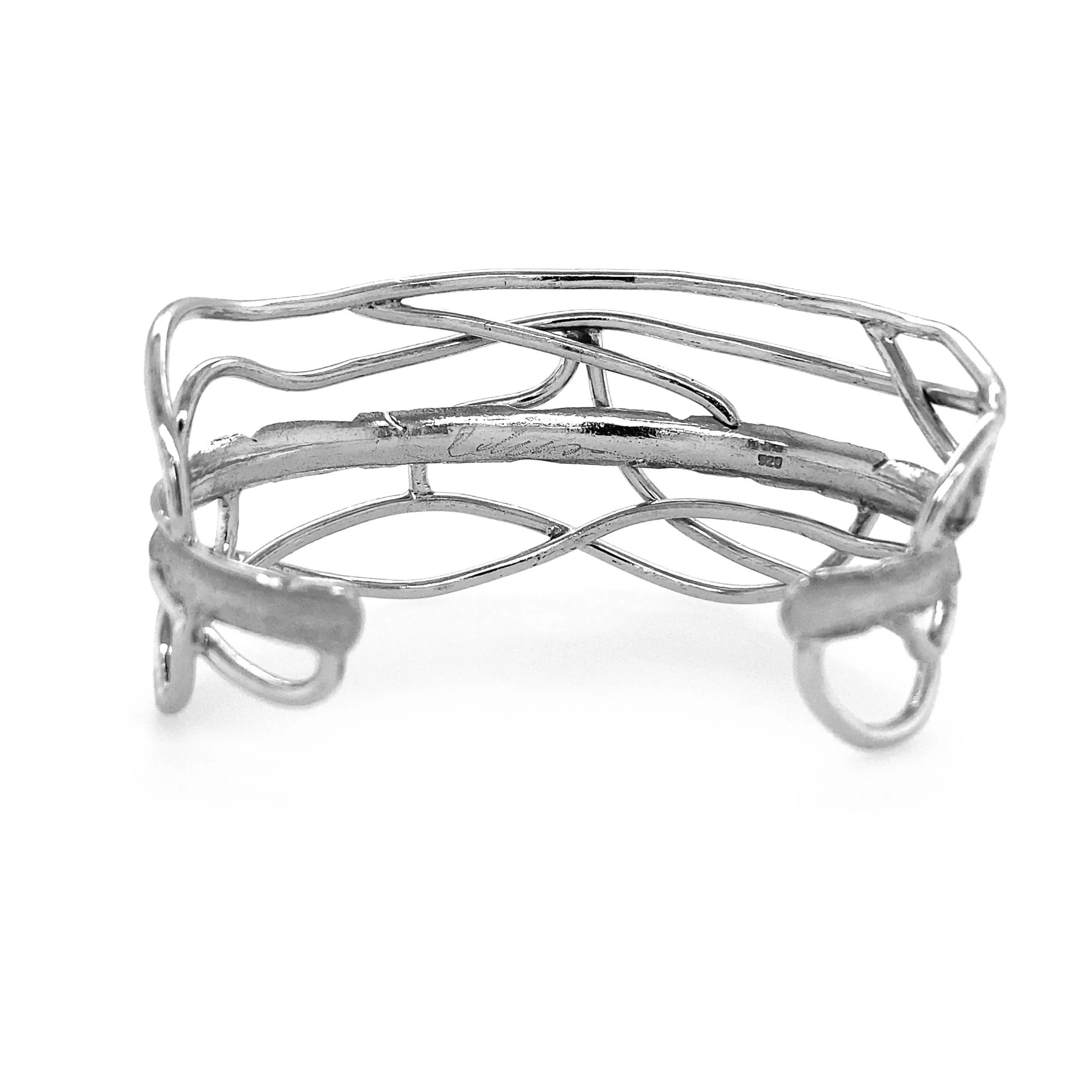 White Rhodium Edge Cuff