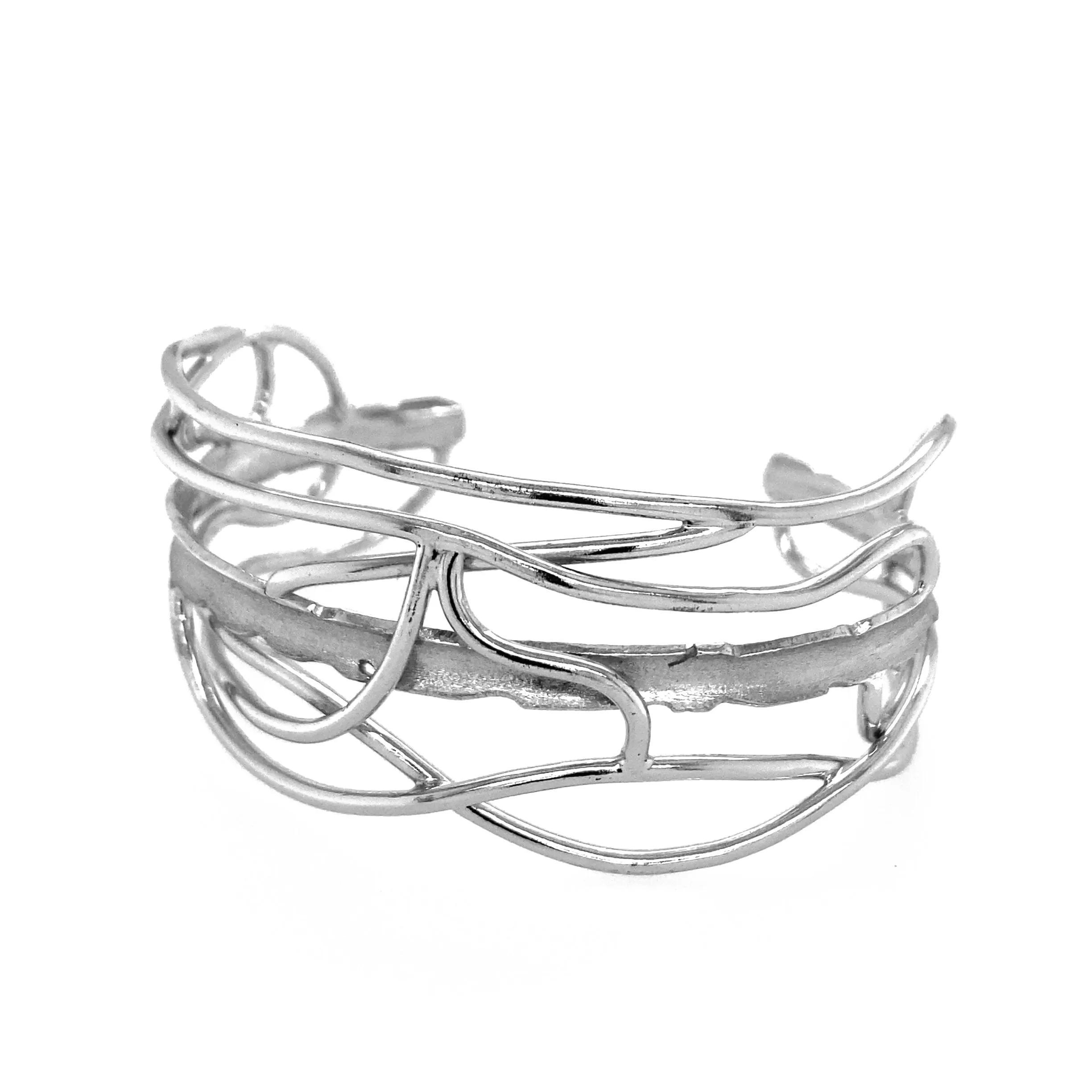 White Rhodium Edge Cuff