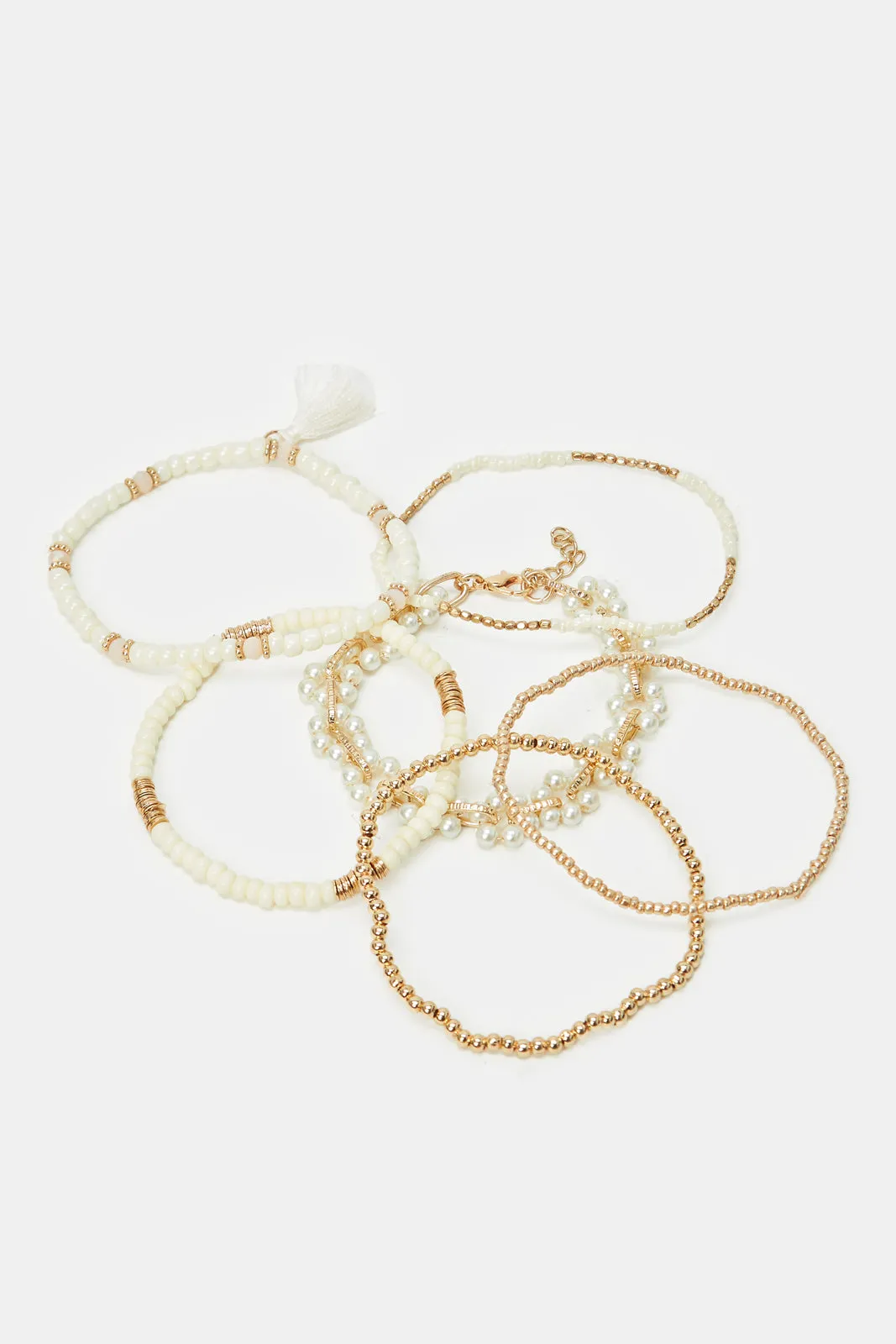 Women Gold Embellished Bracelet Set (6 Piece)