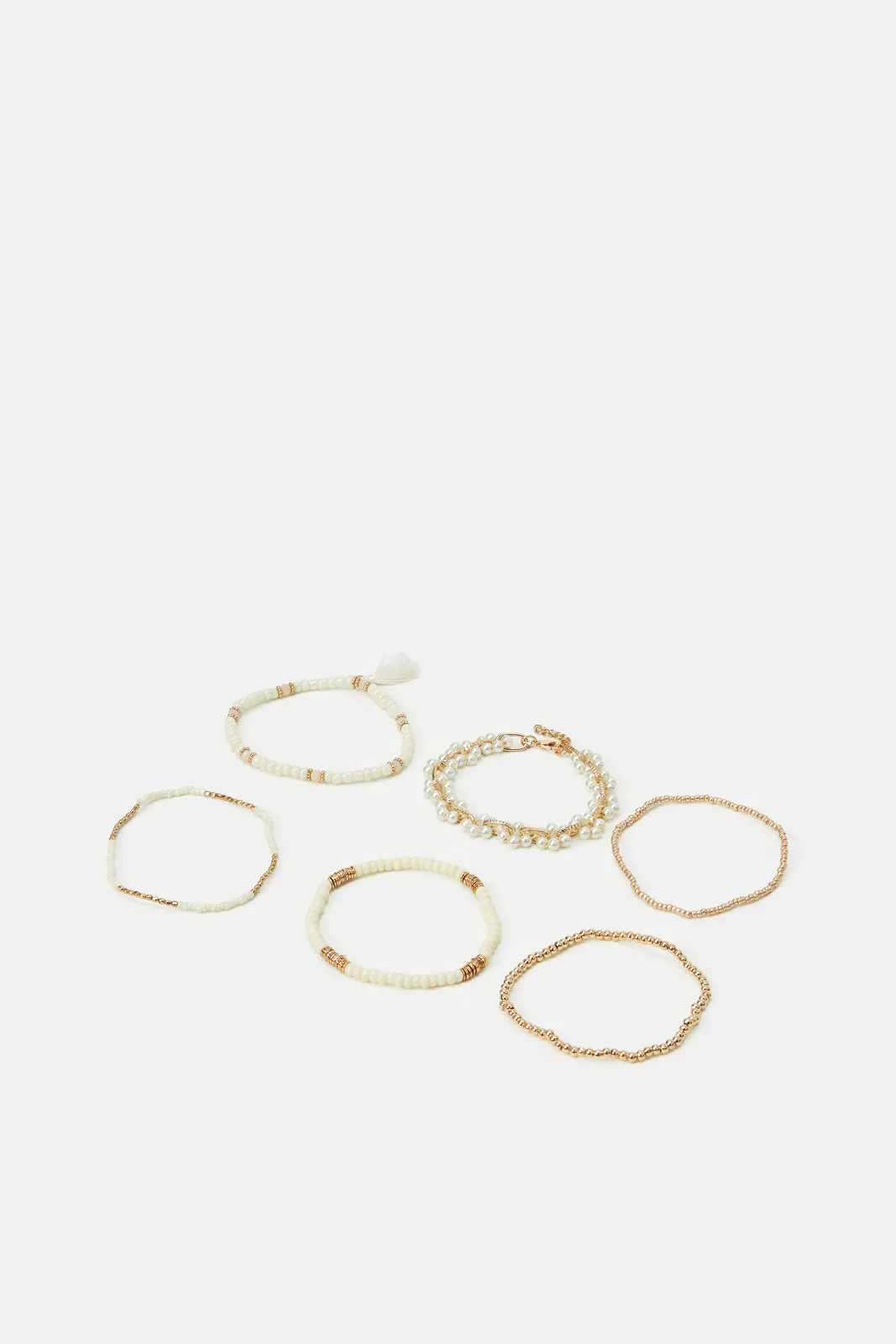 Women Gold Embellished Bracelet Set (6 Piece)