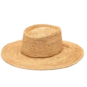 Womens Oval Crown Raffia