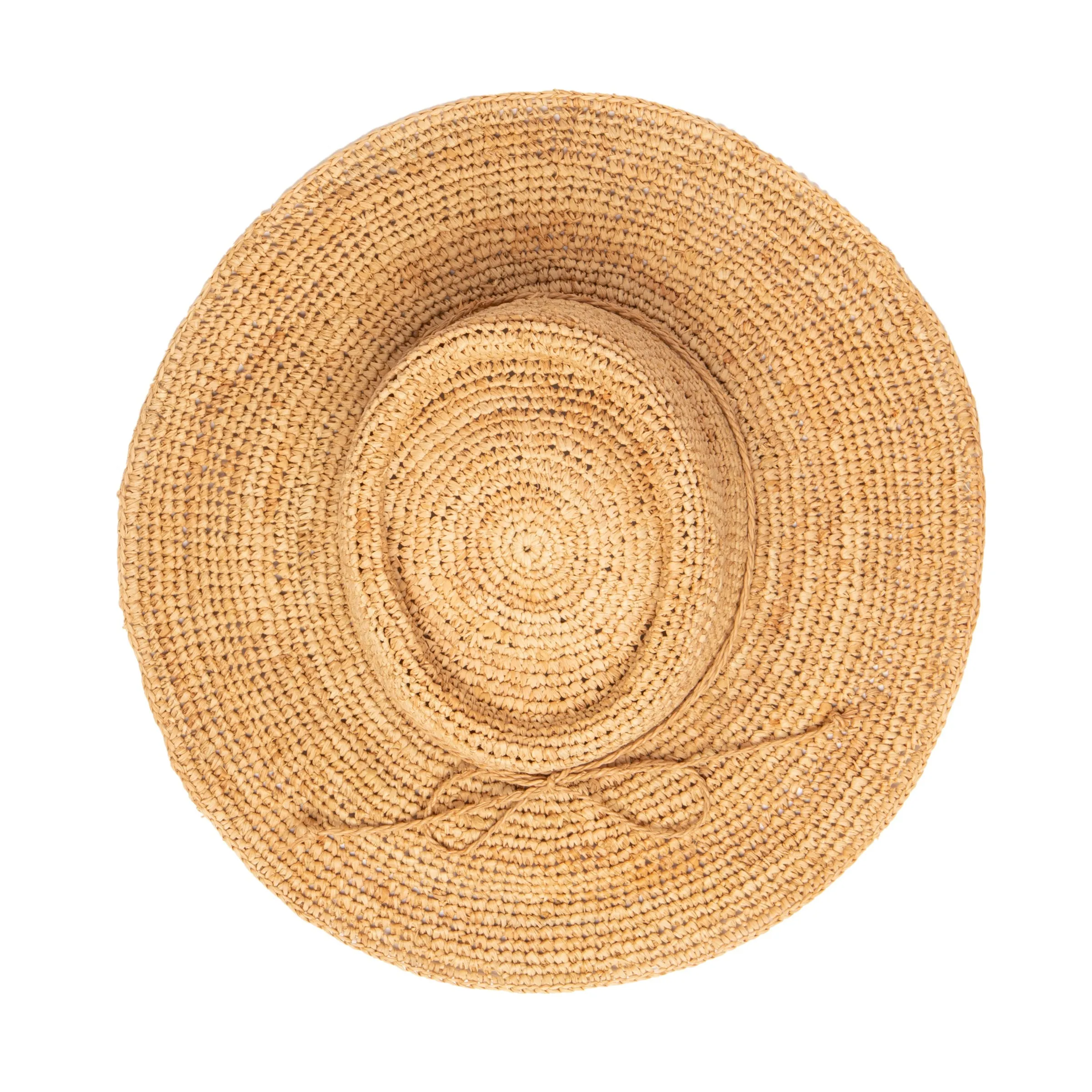 Womens Oval Crown Raffia