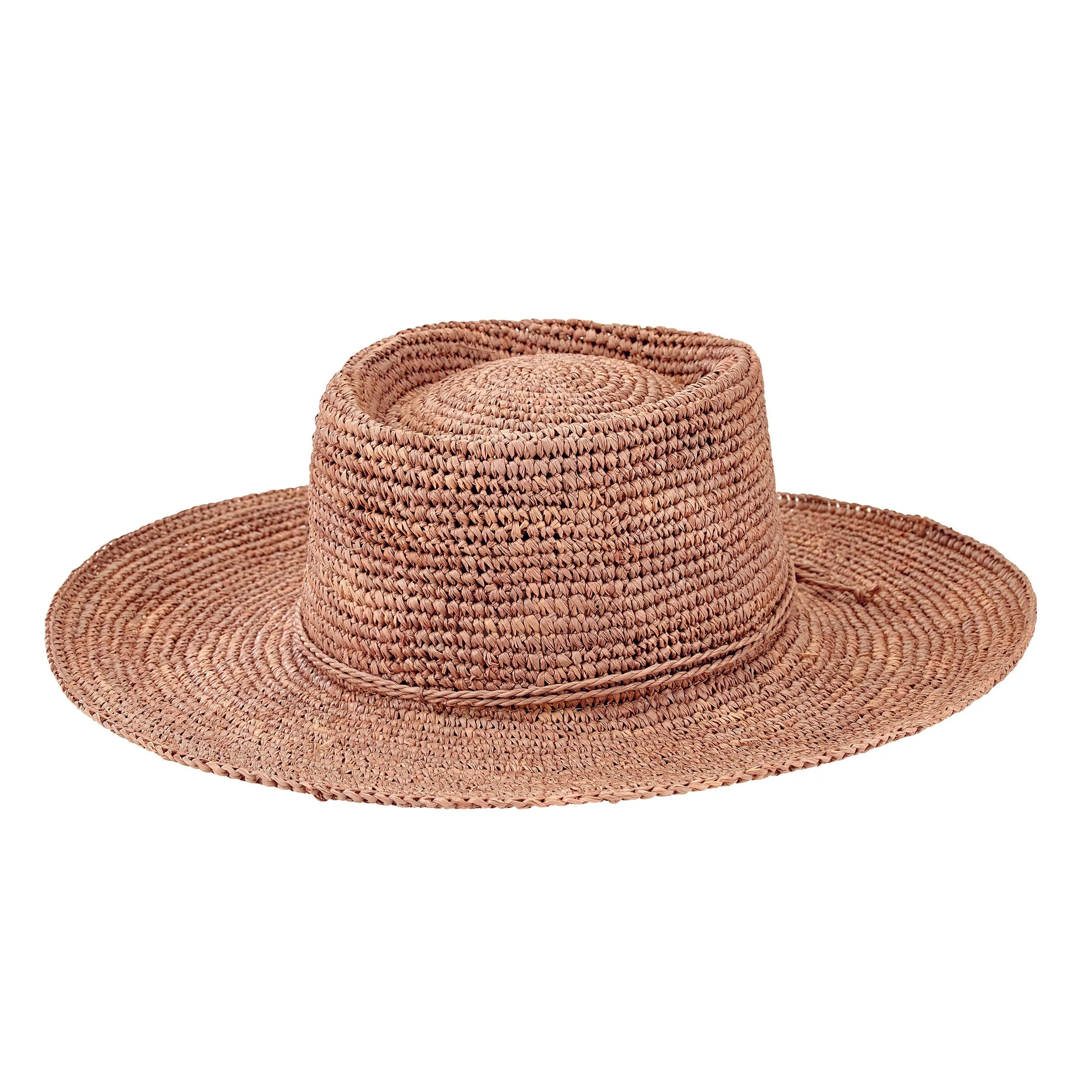 Womens Oval Crown Raffia