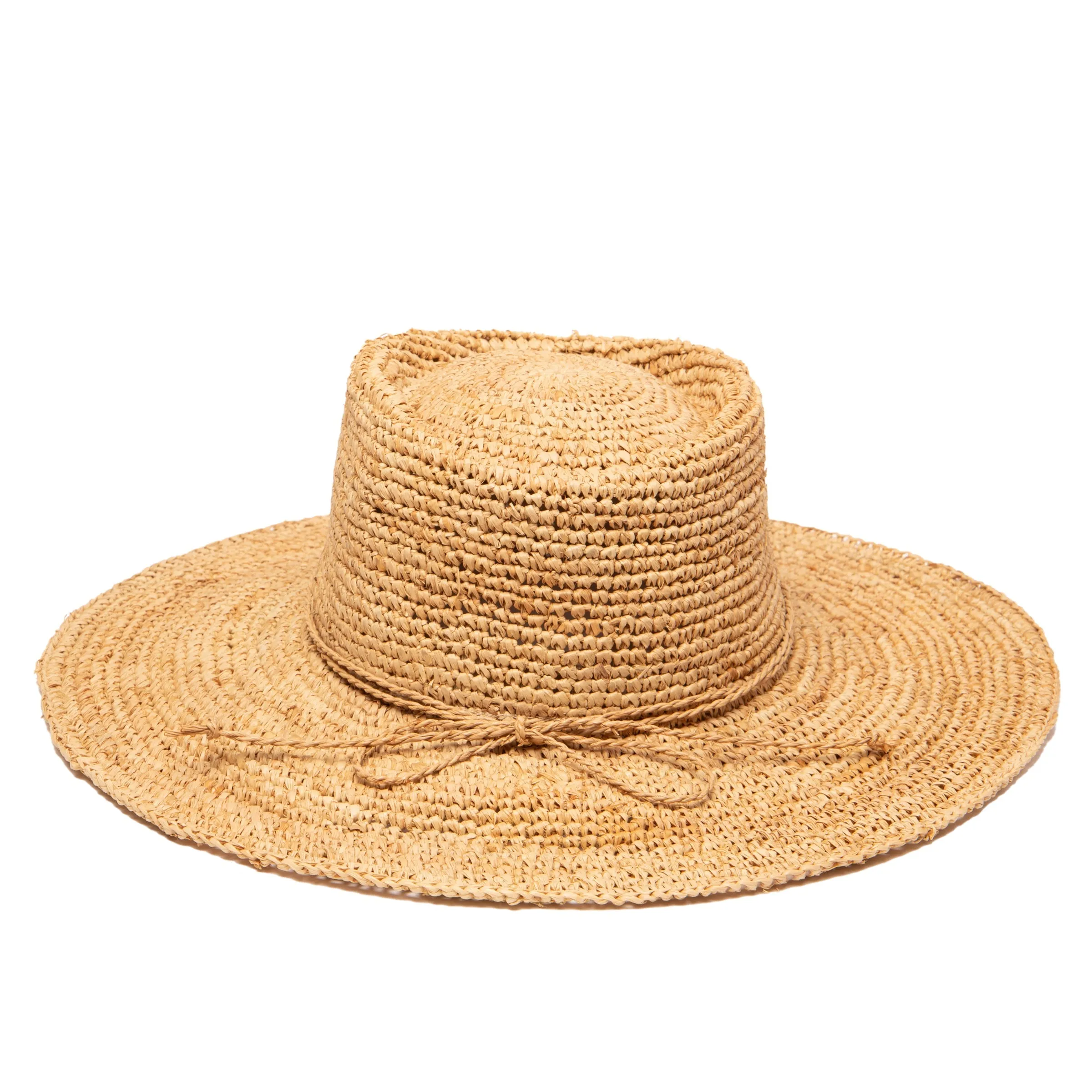 Womens Oval Crown Raffia