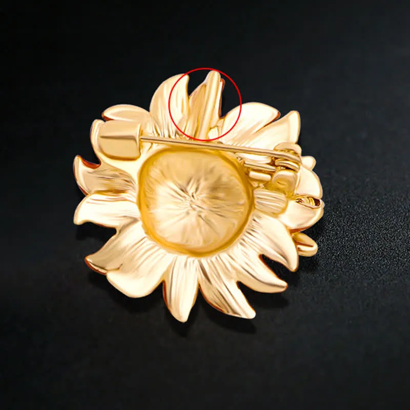 Women's Vivid Sunflower Lovely Bee Brooch