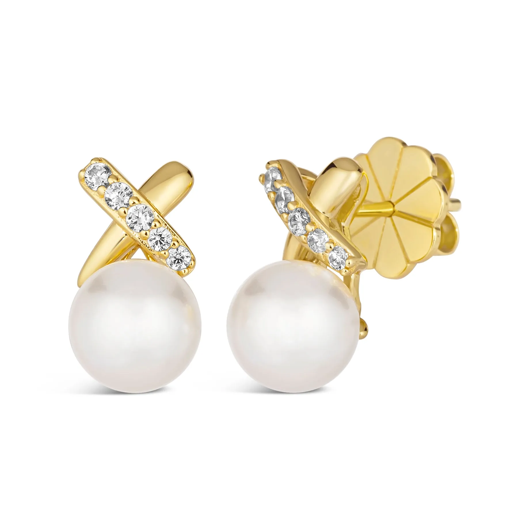 X and O Pearl Earrings