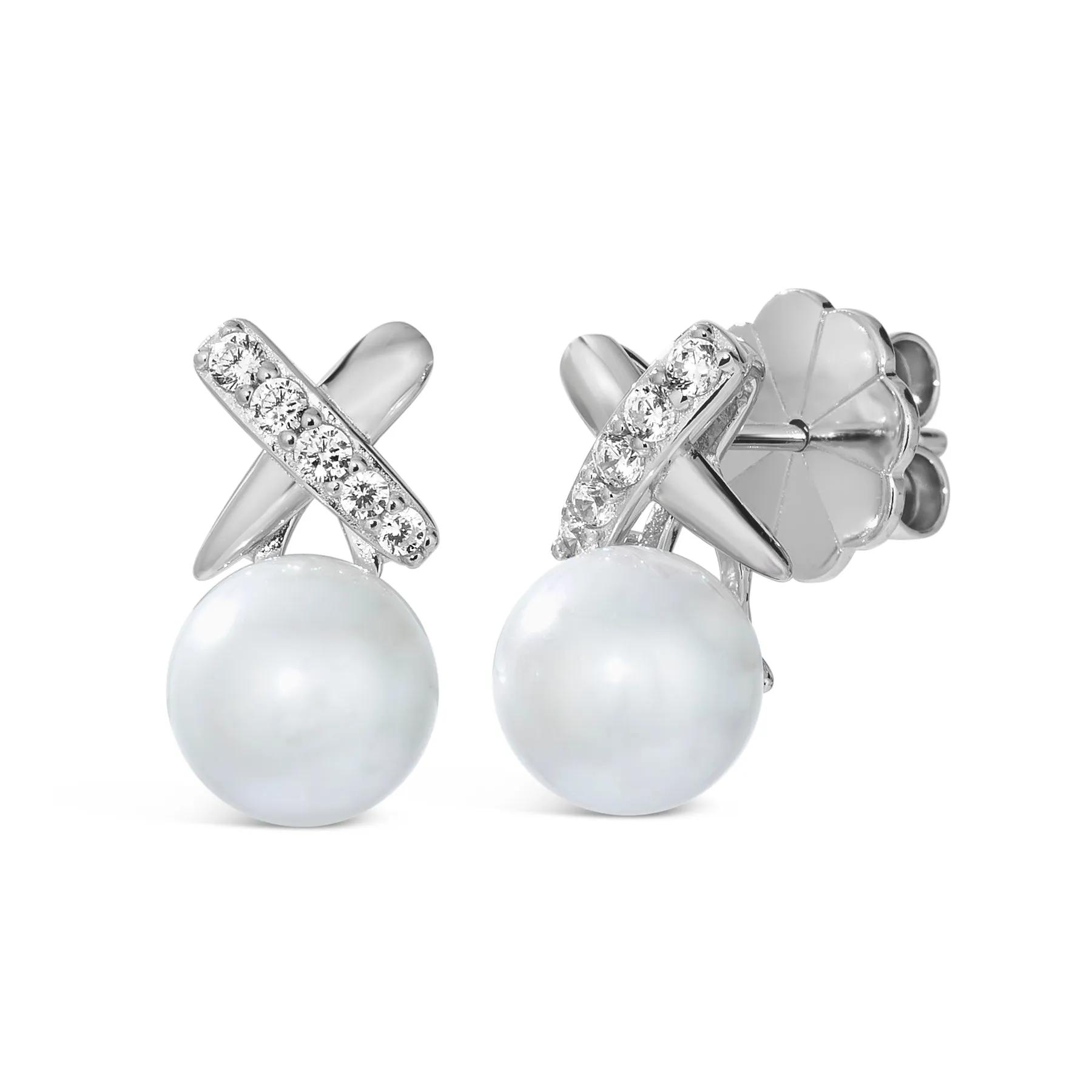 X and O Pearl Earrings