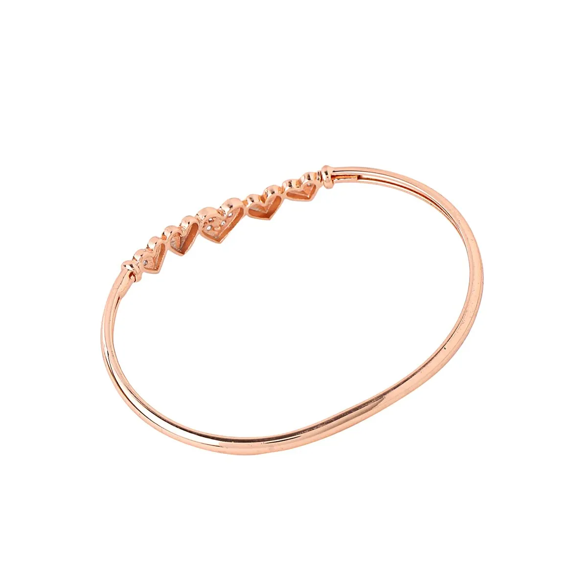 Yellow Chimes Bracelet for Women and Girls Rose Gold Cuff Kadaa Bracelets for Women and Girls | Multi Heart Charm Hand Cuff Kadaa Bracelet | Birthday Gifts For Women Valentine Gift for Girls